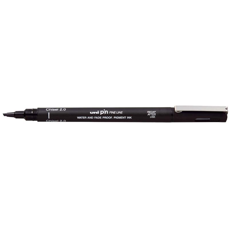 Uni Pin Fineline Permanent 2.0mm Chisel Tip Black