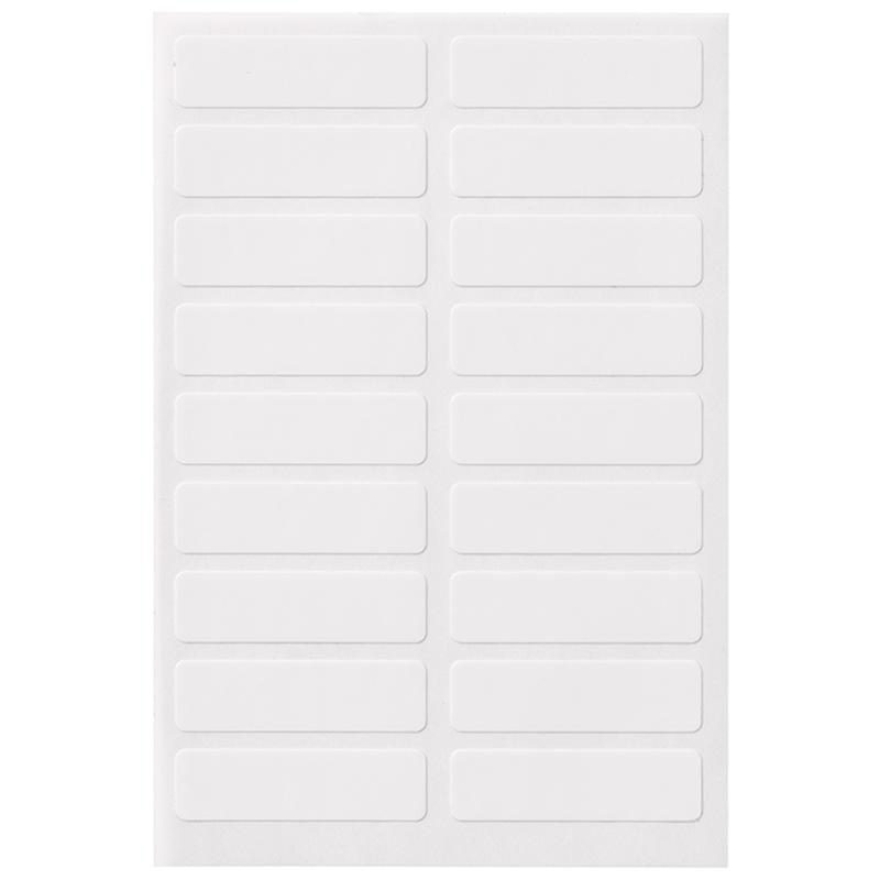 Avery No Iron Fabric Labels in white, 45x13mm, ideal for easy labeling on clothing and crafts without ironing.