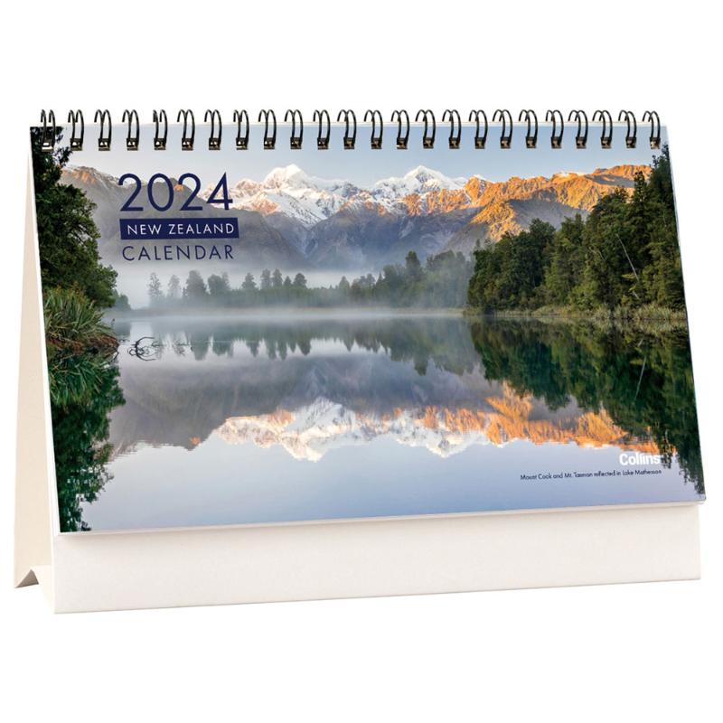 Collins Calendar Flip Over Desk NZ Pictorial 210x150mm Even Year