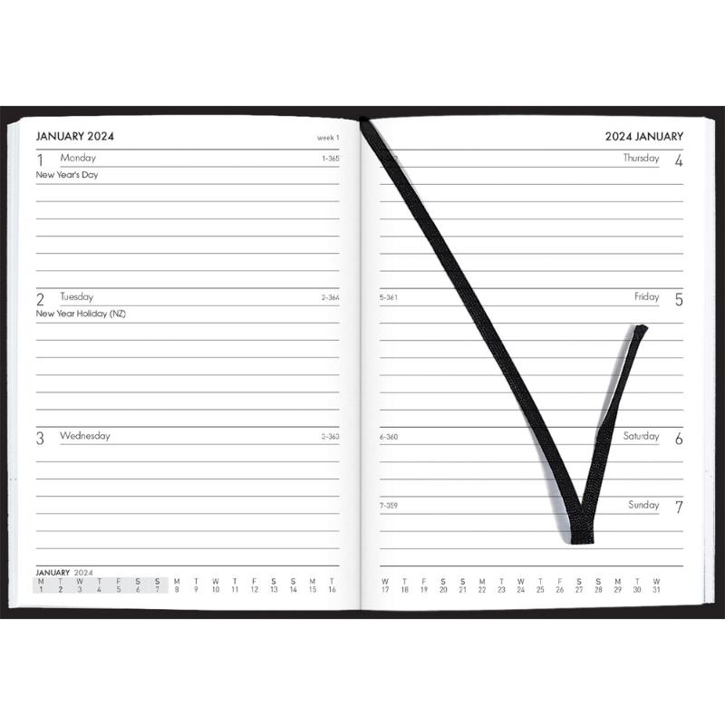 Collins Diary A63 Black Even Year