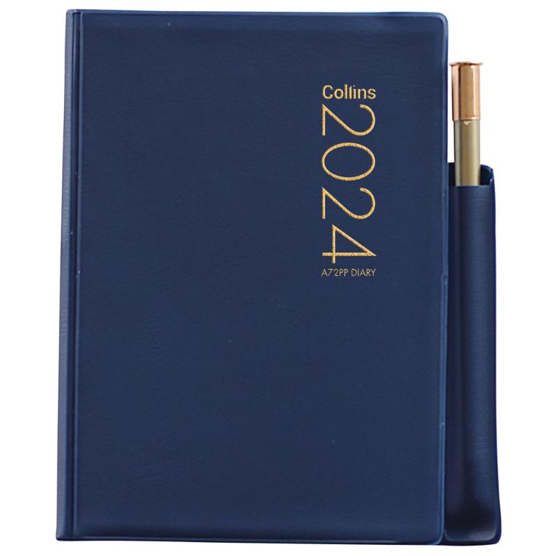 Collins Diary A72PP Navy With Pencil Even Year With Pencil
