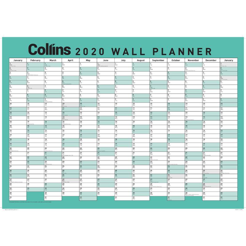 Collins Wallplanner A2 Laminated Even Year