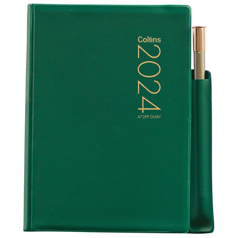 Collins Diary A72PP Green With Pencil Even Year