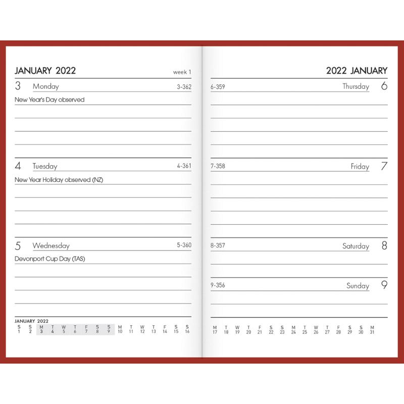 Collins Diary A73P Red Even Year