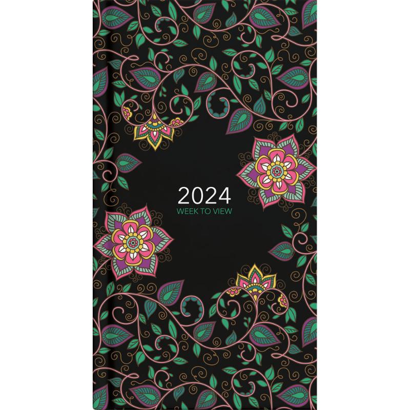 Collins Diary Slimline Kaleidoscope Week To View Even Year