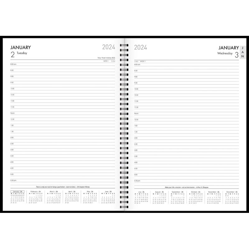 Collins Boston A41 Day To Page Diary Black Even Year