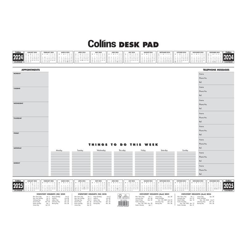 Collins A2 Executive Desk Pad 50lf 2024 2025