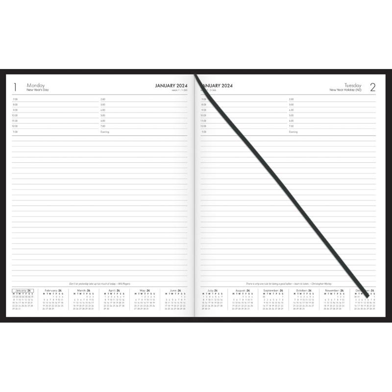 Collins BD1081 Business Diary Day To Page BlackEven Year