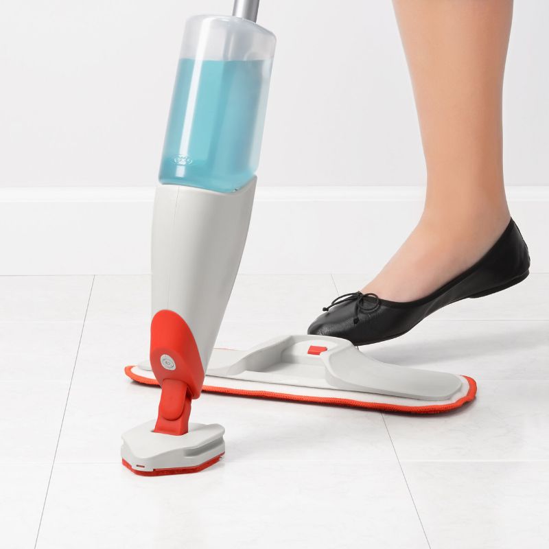 OXO - Microfiber Spray Mop with Slide-Out Scrubber