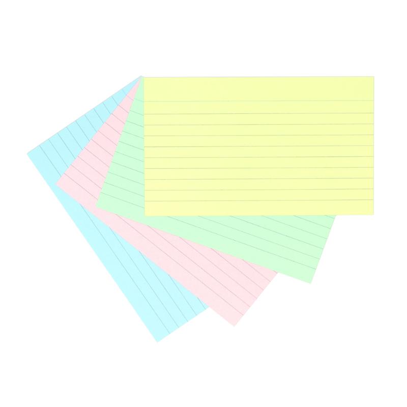 Silvine Record Cards 5x3 Ruled Assorted Colours