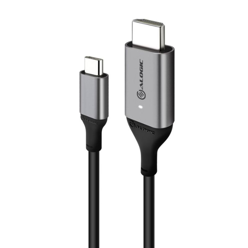 Alogic USB-C to HDMI cable in Space Grey, supporting 4K 60Hz for crisp visuals and seamless connectivity for laptops and monitors.