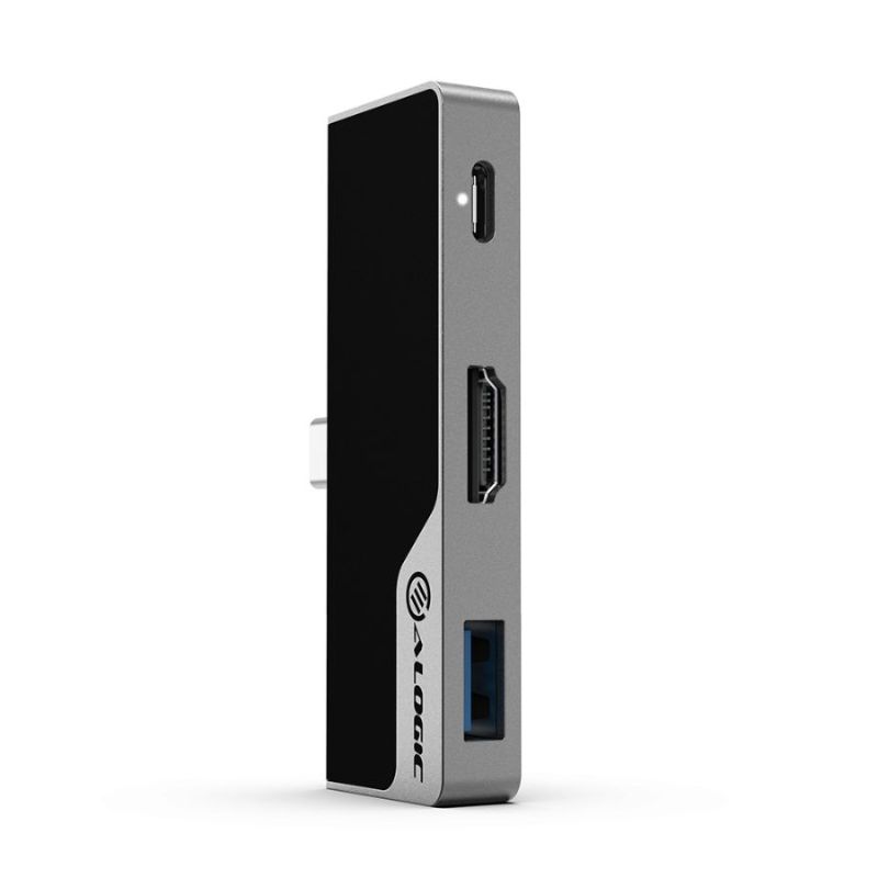 Alogic USB-C Dock Nano Mini in sleek aluminum design, offering 4K HDMI output and versatile USB connections for efficient connectivity.