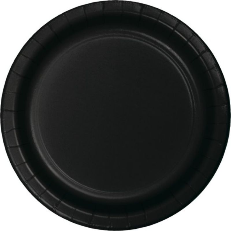 Black Velvet Dinner Plates Paper 23cm - Pack of 24