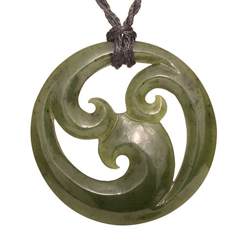 Jade Closed Triple Koru Pendant