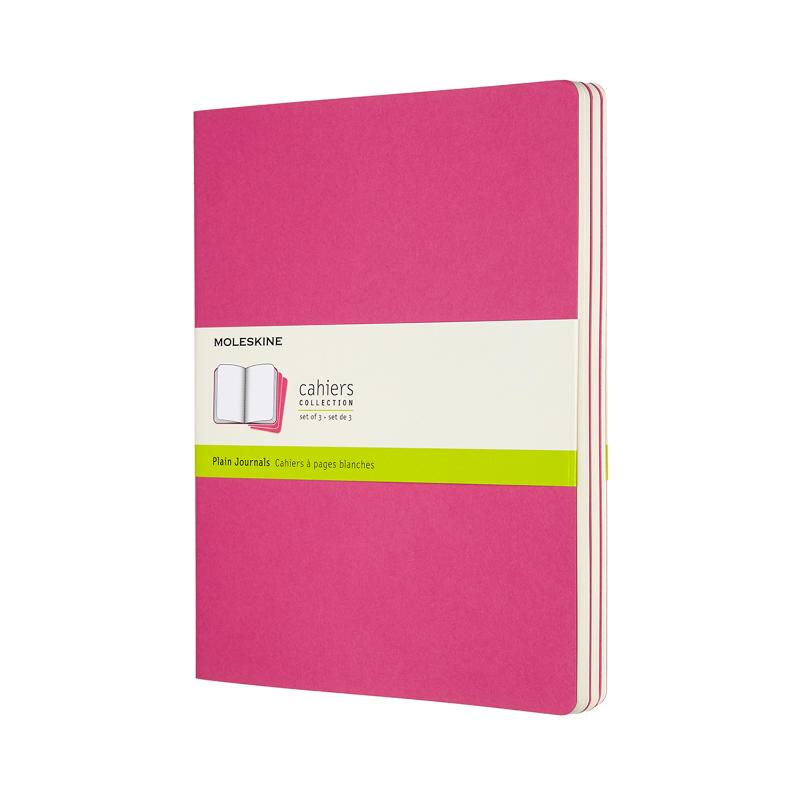 Moleskine Cahier Journal XL Plain Kinetic Pink Pack 3