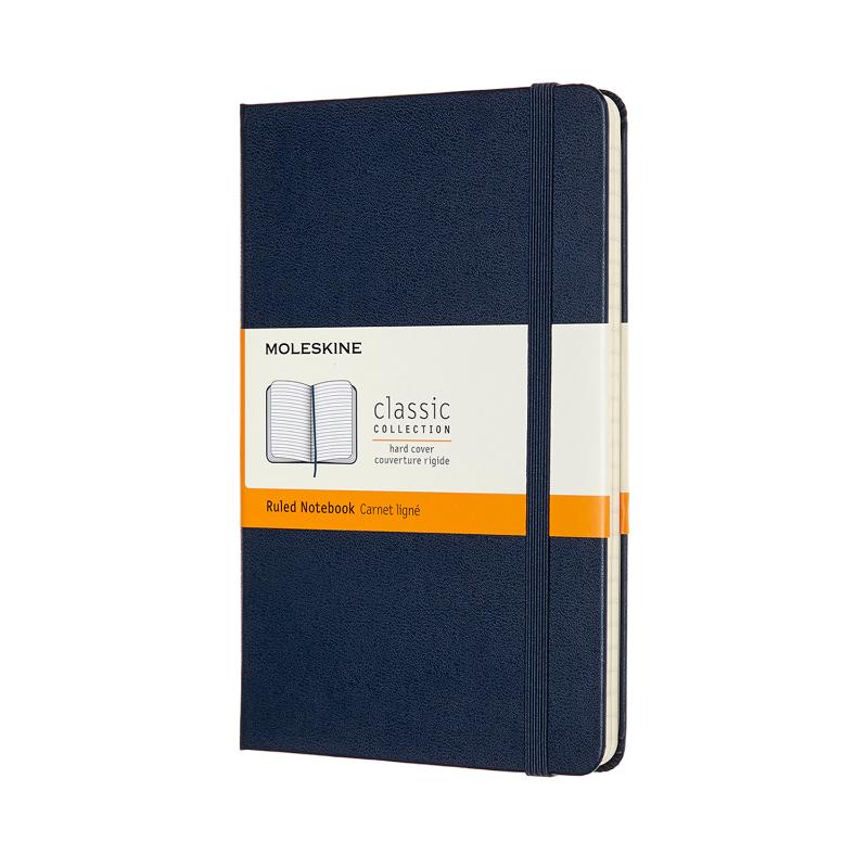 Moleskine Notebook Medium Sapphire Blue Hard Cover Ruled