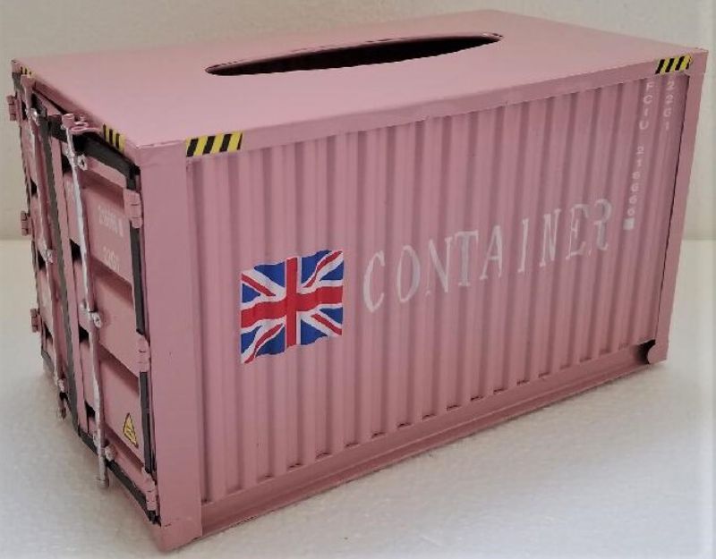 Tissue Box - Shipping Container (Pink)