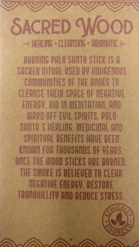 Palo Santo Organic 5 Sticks in Packet