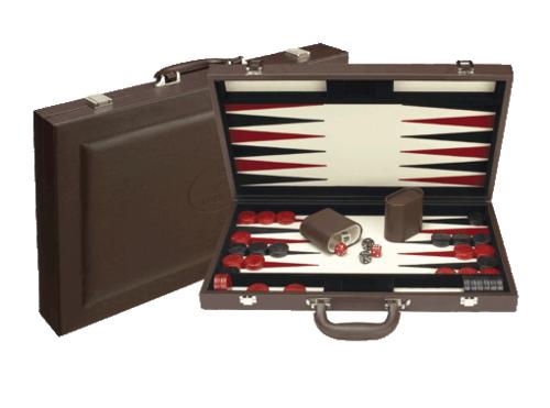 Dal Rossi Backgammon 18 PU Leather Brown