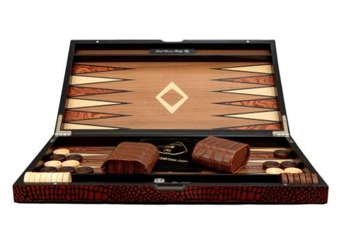 Wooden Crocodile Engraved Design Backgammon 15