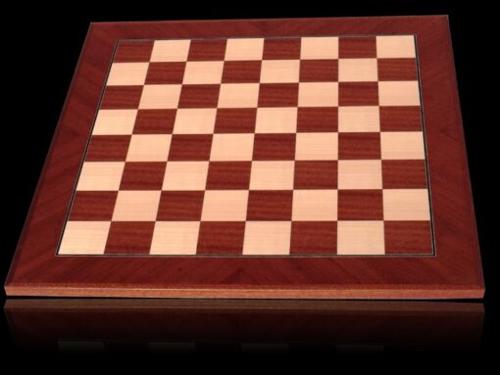 Dal Rossi Chess board, Mahogany/Maple, 50cm Chess Board