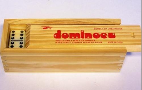 Dominoes Double 6 Wood Box
