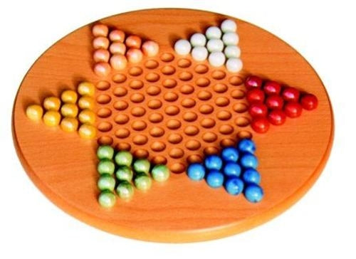 Chinese Check Wood, marble balls