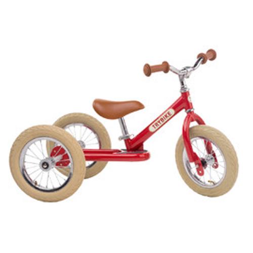 Red Vintage, Trybike Steel Chrome Parts & Creme Tyres (3 Wheel)