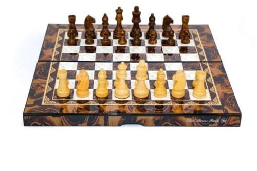 Dal Rossi Mosai Finish Folding Chess Set, 16