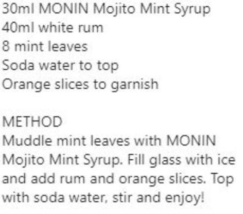 Monin - Syrup Mint Mojito - 700ML