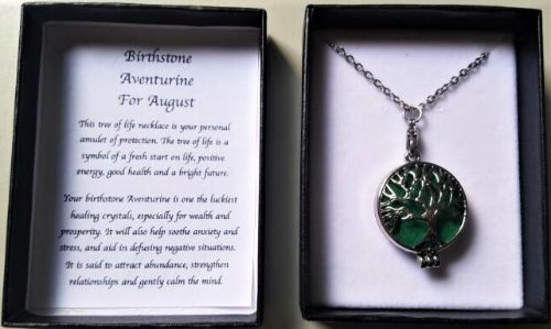 Birthstone Necklace - Aventurine Aug (70cm)