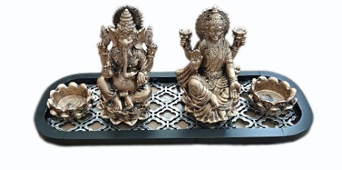 Candle Holder - Lakshmi and Ganesh (58cm)