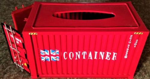 Shipping Container Tissue Box (Red)