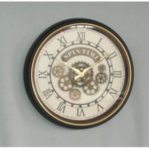 Moving Gear Clock 50cm - Matt Black
