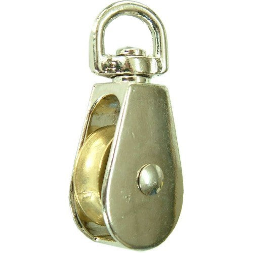 Galvanised 20mm single awning pulley for smooth operation, accommodating ropes up to 5mm diameter for outdoor shade solutions.