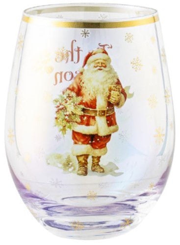 Stemless Glass - Magical Christmas Santa