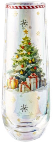 Stemless Champagne Glass - Magical Christmas Tree