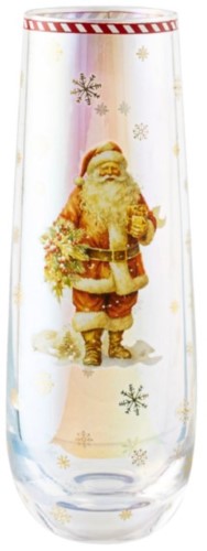 Stemless Champagne Glass - Magical Christmas Santa