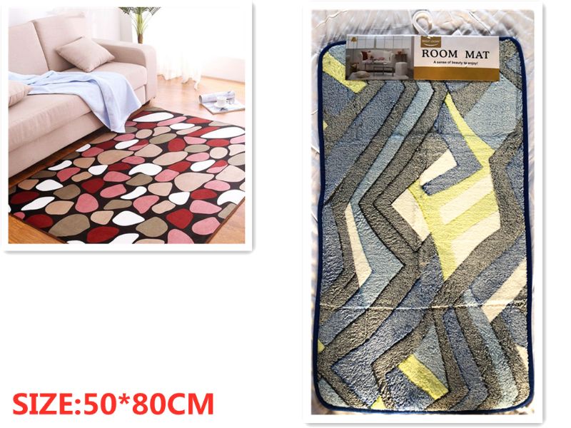 Soft, absorbent bath mats in a chic design, 50 x 80CM, with non-slip backing for safety and easy machine washing.