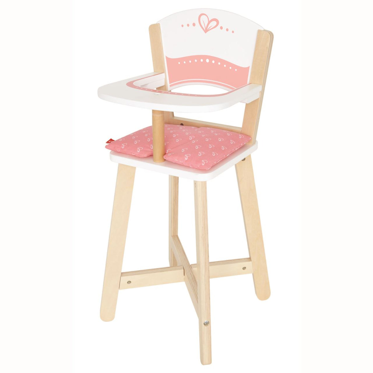 Wooden Dolls Highchair by Hape, a sturdy, colorful chair for imaginative role play and caring for baby dolls.