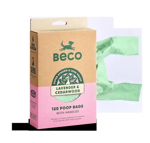 Dog Poop Bags with Handles Lavender & Cedarwood – Beco 120 Pack