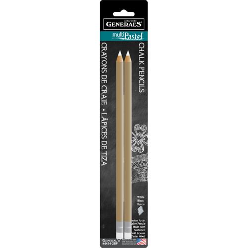 Generals Pastel Chalk Pencils White #4414 2 Pack