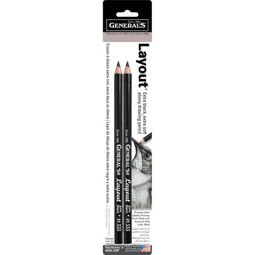 Generals Layout Extra Black Pencil Set #5552-BP 2 Pack