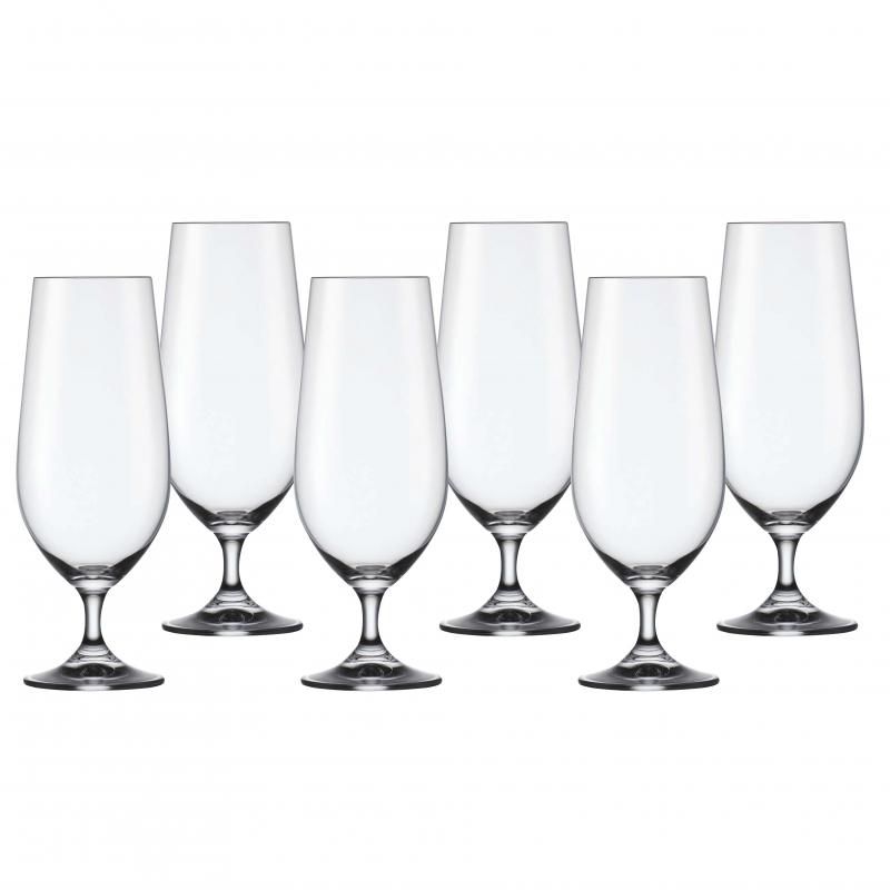 Elegant Bohemia Lara 380ml beer glasses set of 6, perfect for enhancing any drinking occasion with style and sophistication.