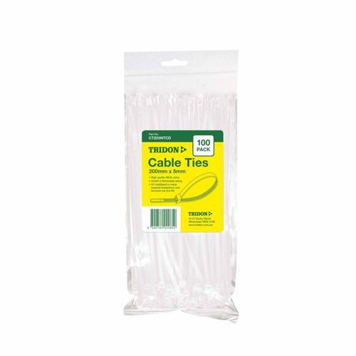 Tridon Cable Ties 200 X 5mm Neutral