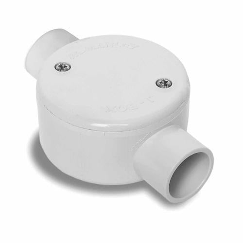 Marley Conduit Junction Box Circular 2 Way 25mm Grey