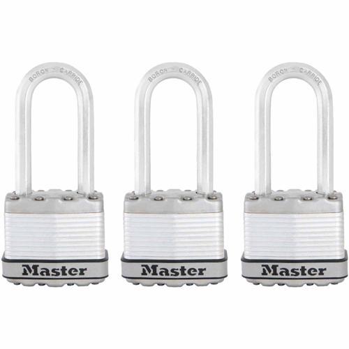 Master Lock Magnum Laminated Stainless Steel Padlock 45mm Silver Pack of 3