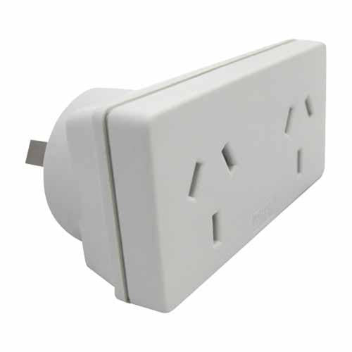 HPM DOUBLE ADAPTOR RIGHT 10amp White