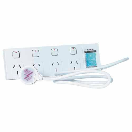 HPM 4 Outlet Switched Powerboard 10 Amp White