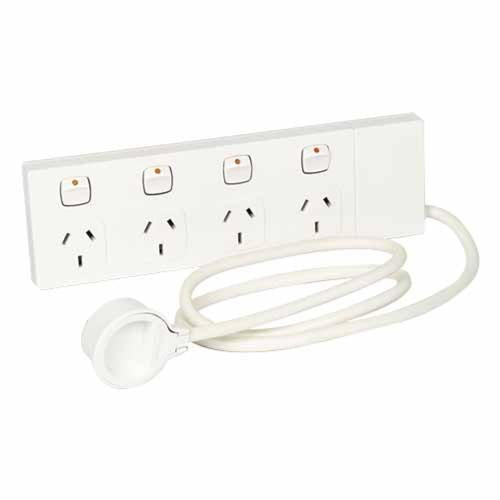 HPM Powerboard 4 Outlets 900mm White